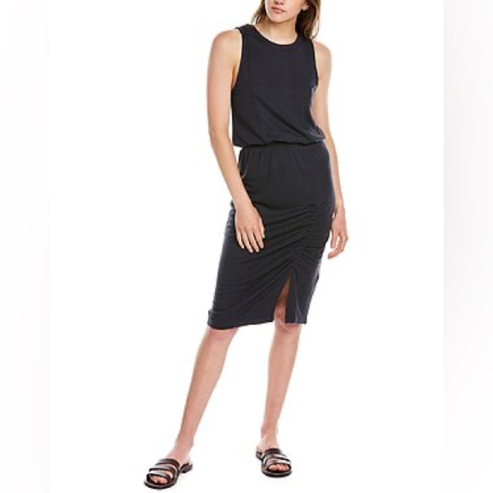 Splendid Terra Jersey Linen-Blend Midi Dress | Black